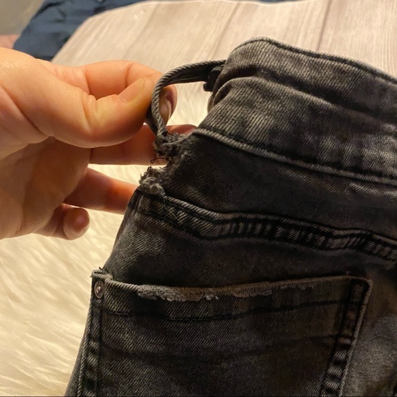 Zara Gray Frayed Destructed Skinny Jeans US 2 - Picture 7 of 10